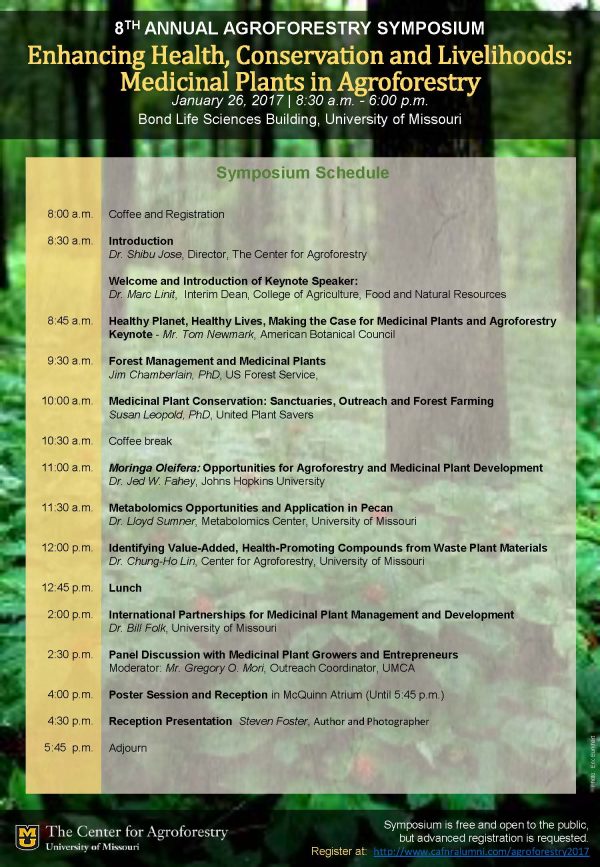 8th Annual UMCA Agroforestry Symposium Agenda Jan. 26 2017