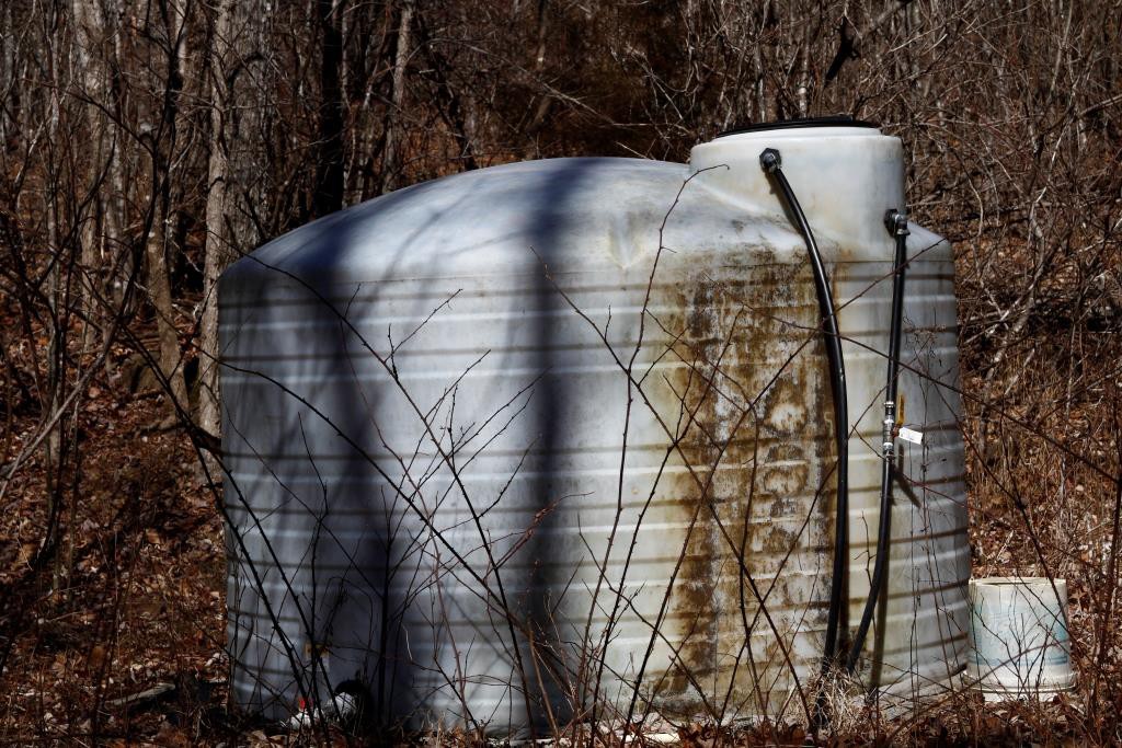 Our 1500 gallon water collection tank.