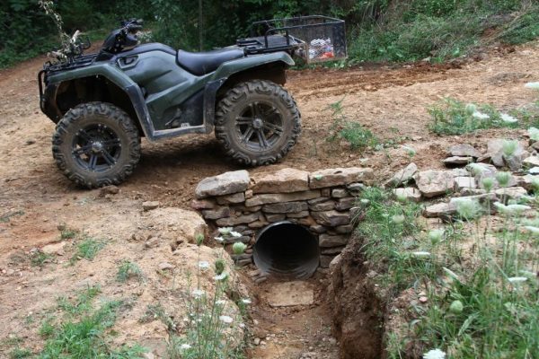 The finished culvert retaining wall.