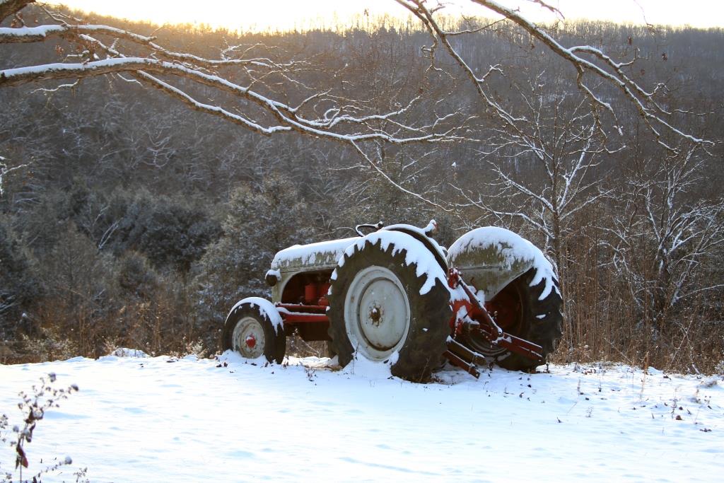 Old Tractor in Snow