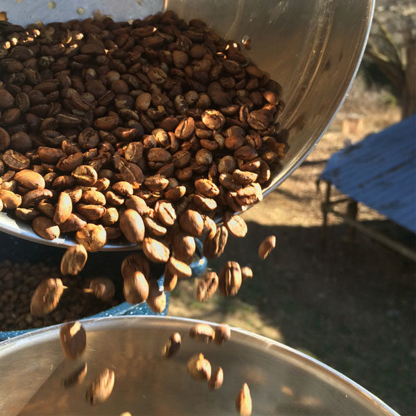 Our coffee is roasted outdoors and winnowed in the wind.