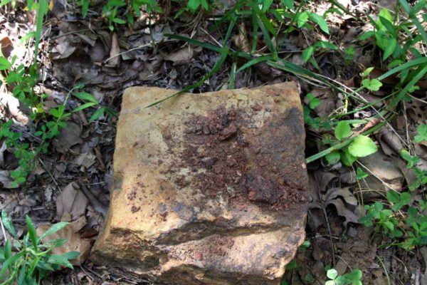 The rock I use to test smaller rocks to see what colors are inside when I'm looking for good earth pigments.