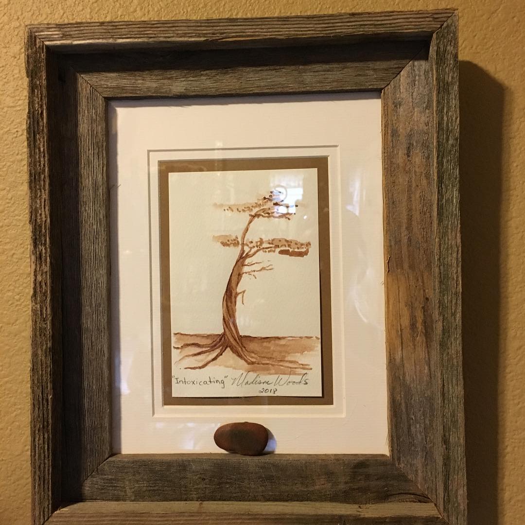 Wondering what to buy a nature lover? Traditionally framed with rock pigment sample.
