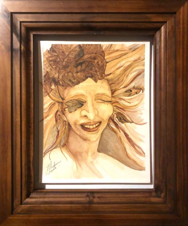 Framed Eye of the Storm, original watercolor in Ozark pigments by Madison Woods
