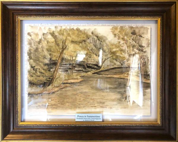 Ponca in Summertime, an original watercolor in Ozark pigments by Madison Woods.