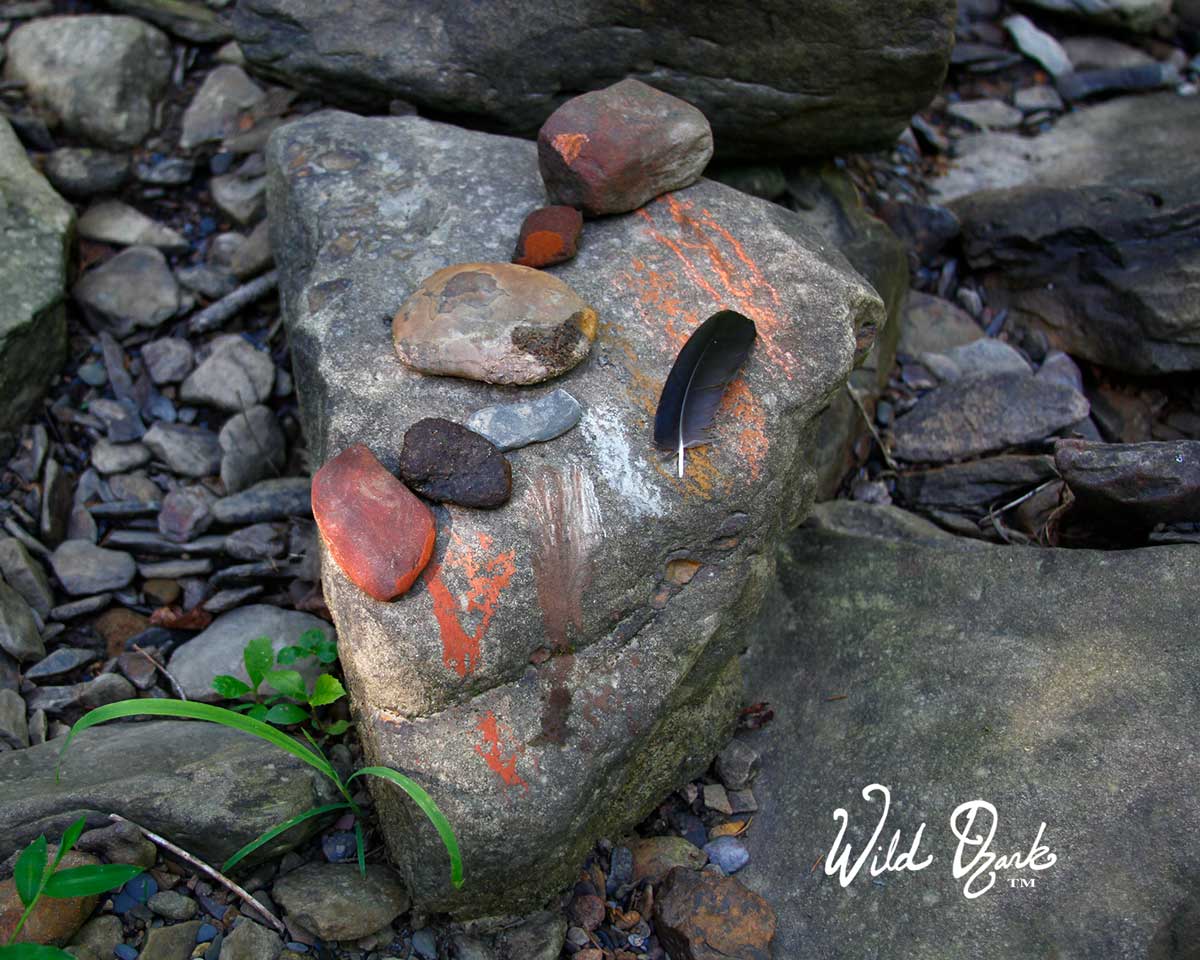 Scraping rocks with Ozark earth colors. I make nature art with an earthy palette of natural colors native to the region of the scene I'm painting.
