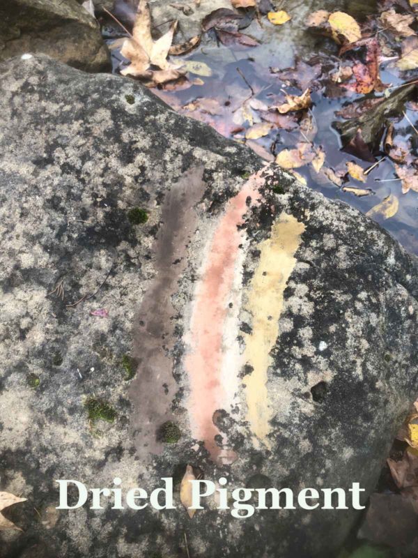 Whole rock pigment scrapes once they're dry.