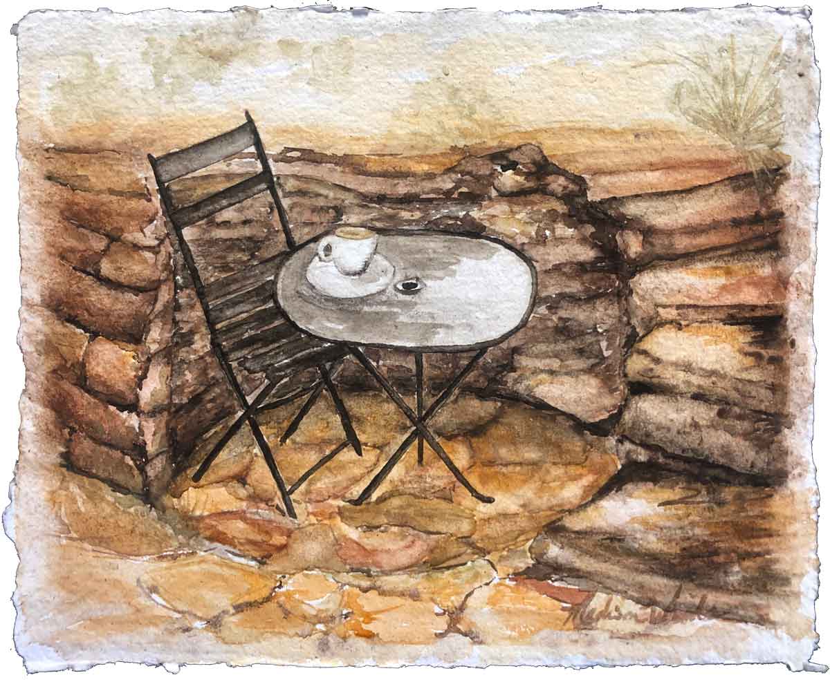 A little nook in the rocks for coffeetime.