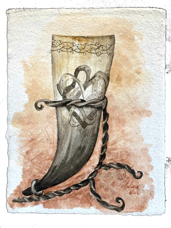 A drinking horn is one way to enjoy coffeetime.