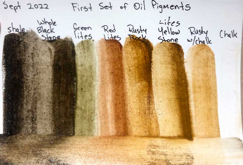 The first set of Ozark pigments in oils.