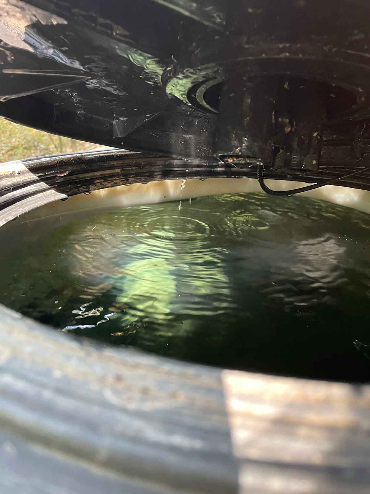 Our water tank floweth over.