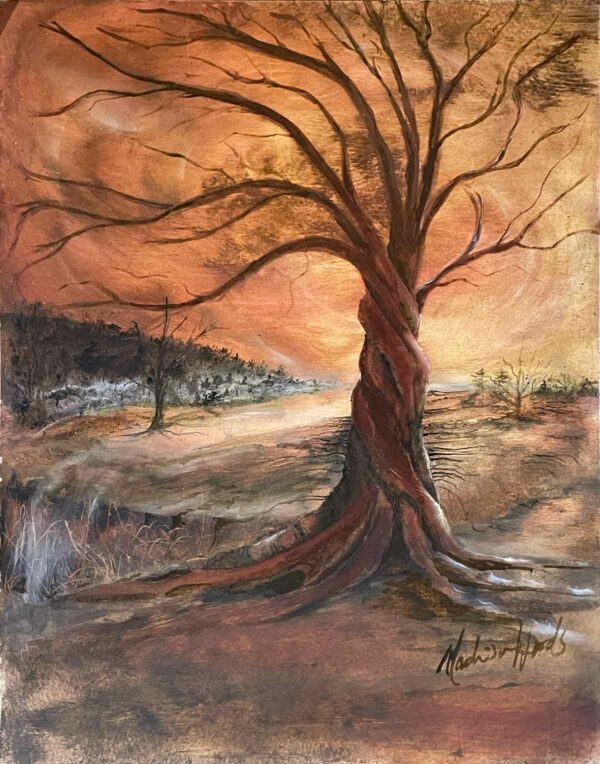 Dreamscape is the first of the twisted trees in Ozark pigment oil paints.