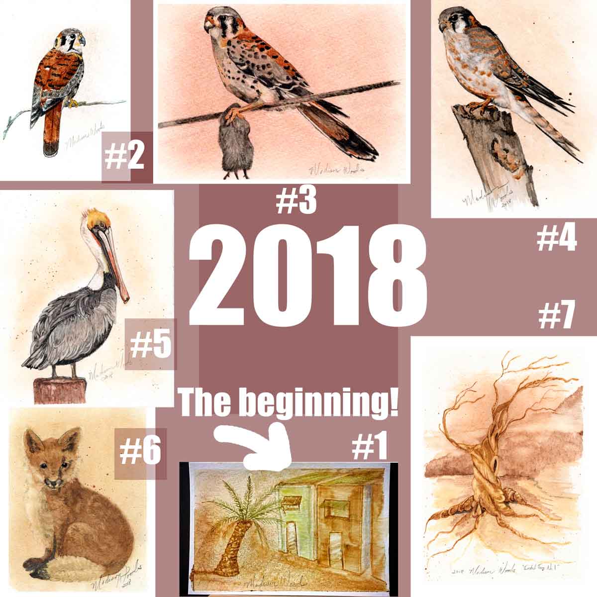 Summary of my 2018 paintings. This is the first year of my journey as an artist painting with local pigments.