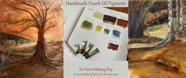 Madison Woods makes oil paints from Ozark pigments to use in her artwork.