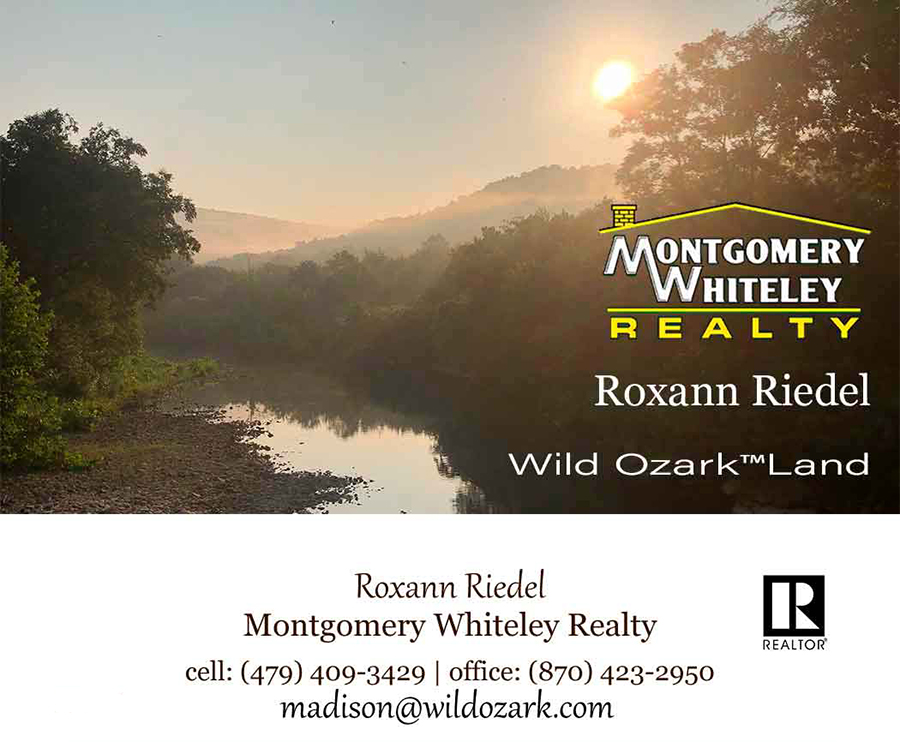 Roxann Riedel, Montgomery Whiteley Realty working in Madison, Newton, Carroll, and Boone counties in Arkansas.